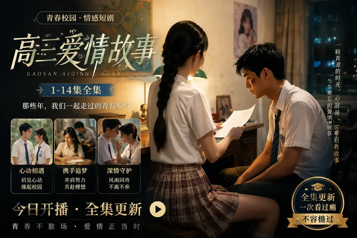 《高三爱情故事》AI短剧全集中字无删减版-林澈苏晚晴校园恋曲高清完整版在线观看-高三爱情故事资源下载流畅播放